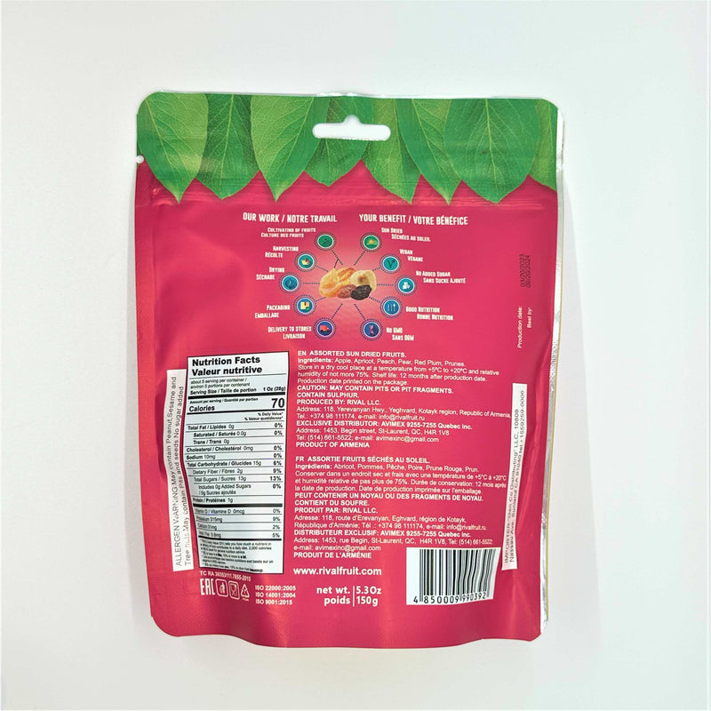 Dried Fruit - "Rival Fruit" - Assorted - 150g