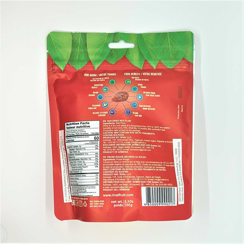 Dried Fruit - "Rival Fruit" - Red Plum - 150g