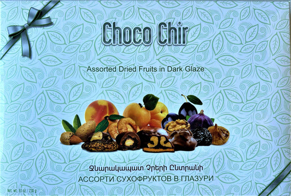 Assorted Dried Fruits and Nuts in Dark Glaze - "Choco Chir" - 230gr