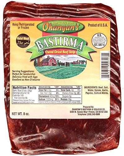Ohanyan's Basturma (pastirma, pastourma, basterma) - approx. 0.5 lb (SLICED)